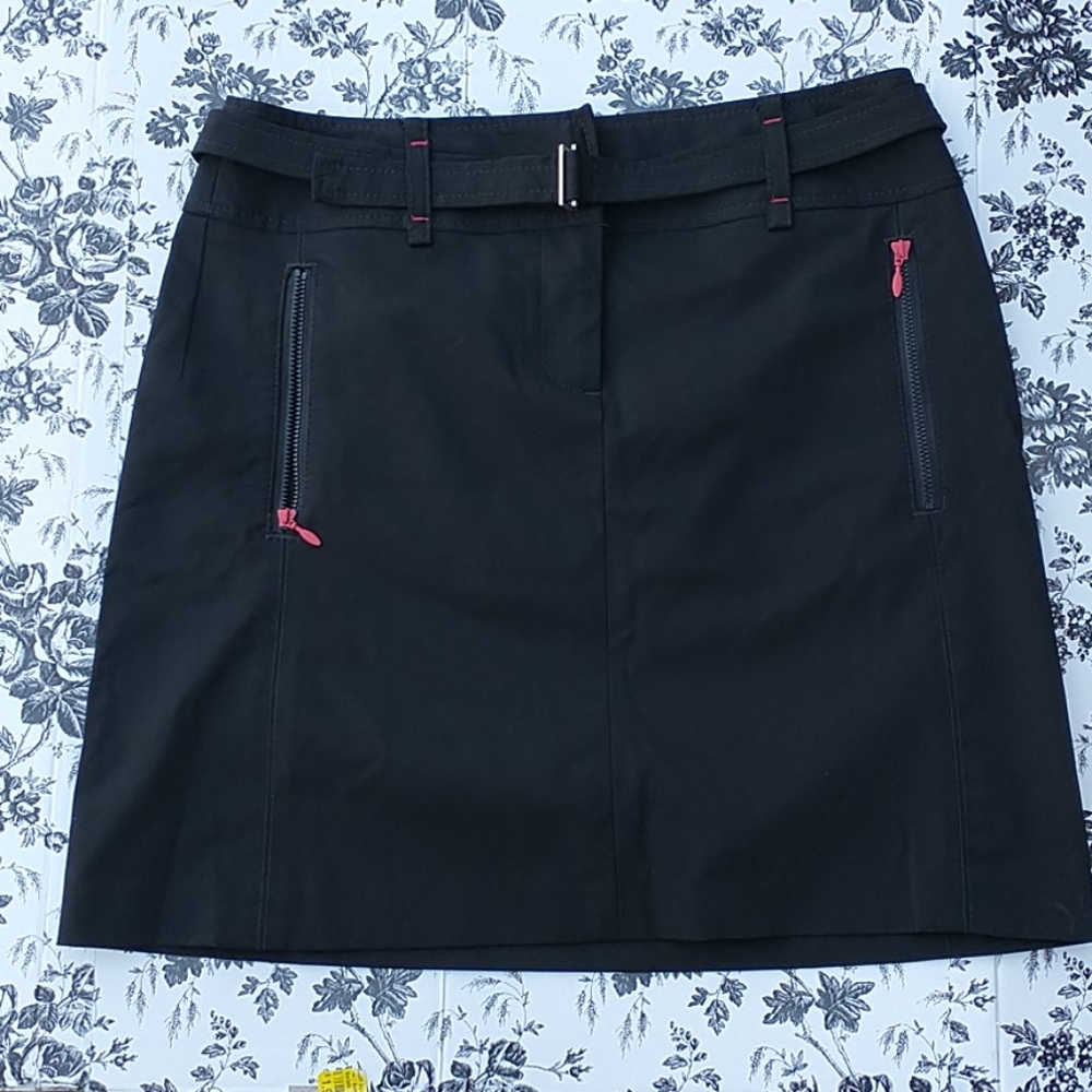 Loft black Belted skirt Size 8
